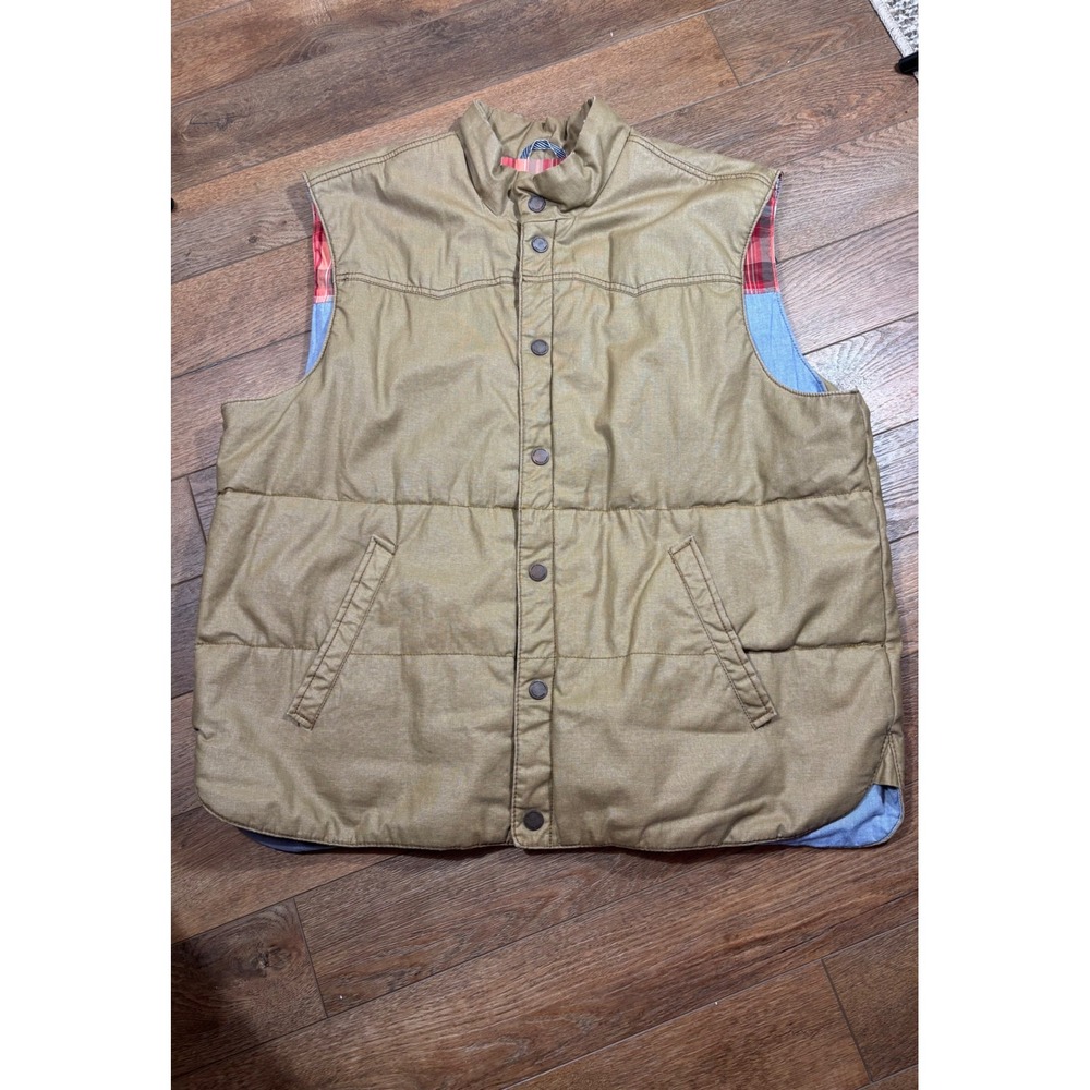 Tommy Bahama Jeans XXL Puffer Vest Brown‎ Cotton Blend Flannel Lined